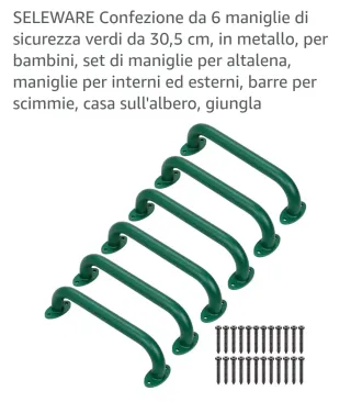 Set 6 Maniglie Sicurezza Verdi 30,5cm