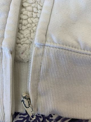 Felpa bianca imbottita con  cappuccio 12/13 anni