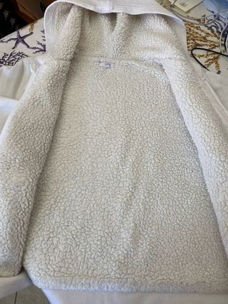 Felpa bianca imbottita con  cappuccio 12/13 anni