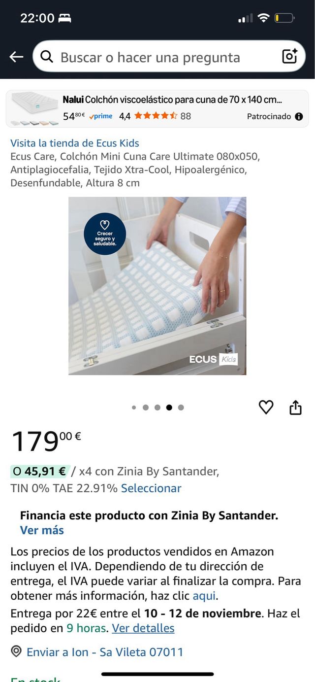 Colchón Mini Cuna Ecus Care Ultimate