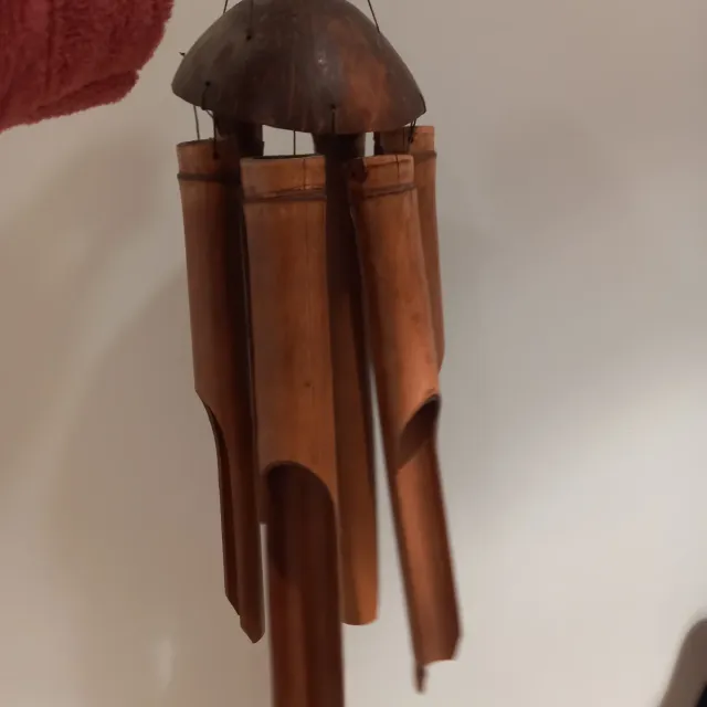 Carrillón de viento de bambú grande