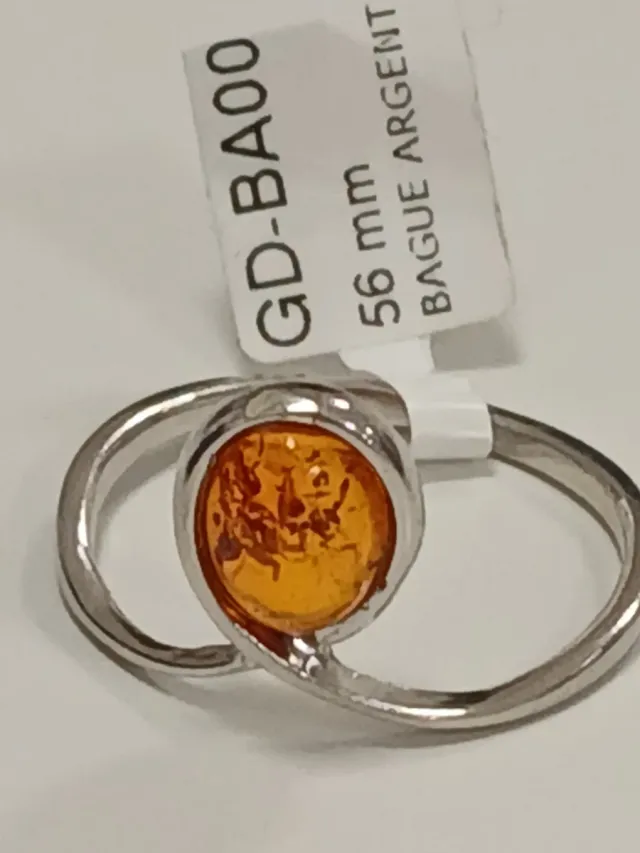 Anel Âmbar Báltico Genuíno Prata 925