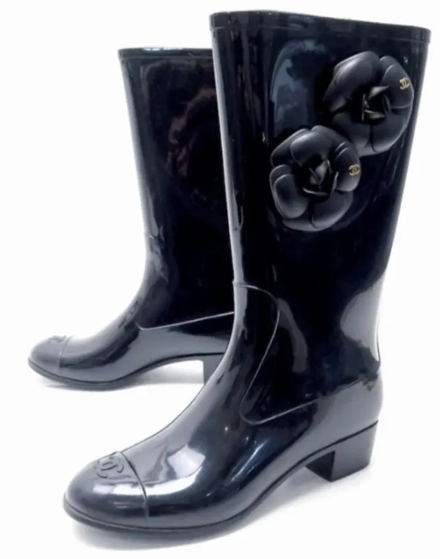 Botas de Lluvia Chanel Negras