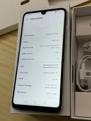 Huawei P30 lite 64GB 4G LTE dual sim bianco.