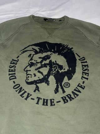 Felpa Diesel Uomo Vintage Verde con grafiche nere