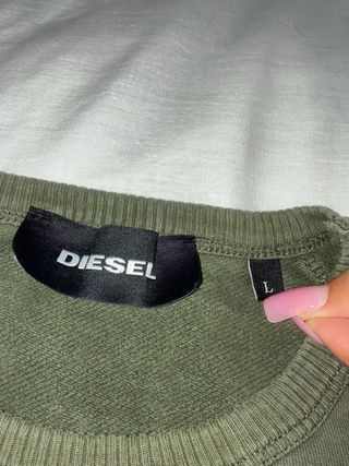 Felpa Diesel Uomo Vintage Verde con grafiche nere