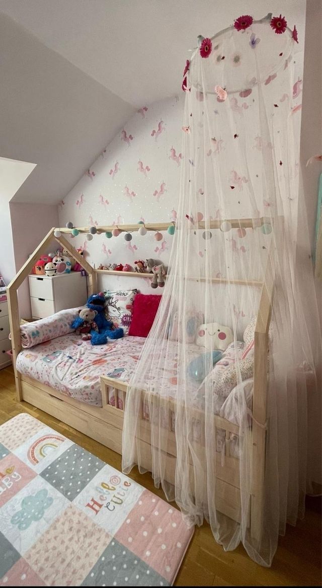 Cama Casita Montessori Madera Natural