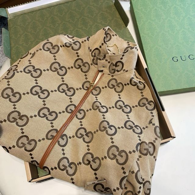 Chaqueta Gucci GG Monogram Beige y Marrón