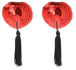 Pezoneras sexy Rojas con Flecos