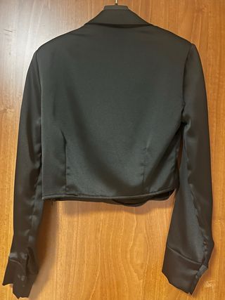 Camicia Stradivarius effetto raso nera donna