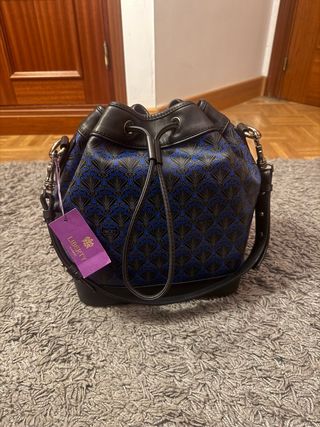 Bolso Liberty Negro y Azul Nuevo