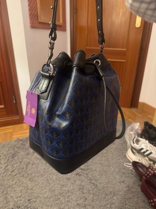 Bolso Liberty Negro y Azul Nuevo