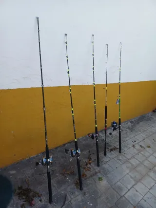 Lote 5 cañas de pescar