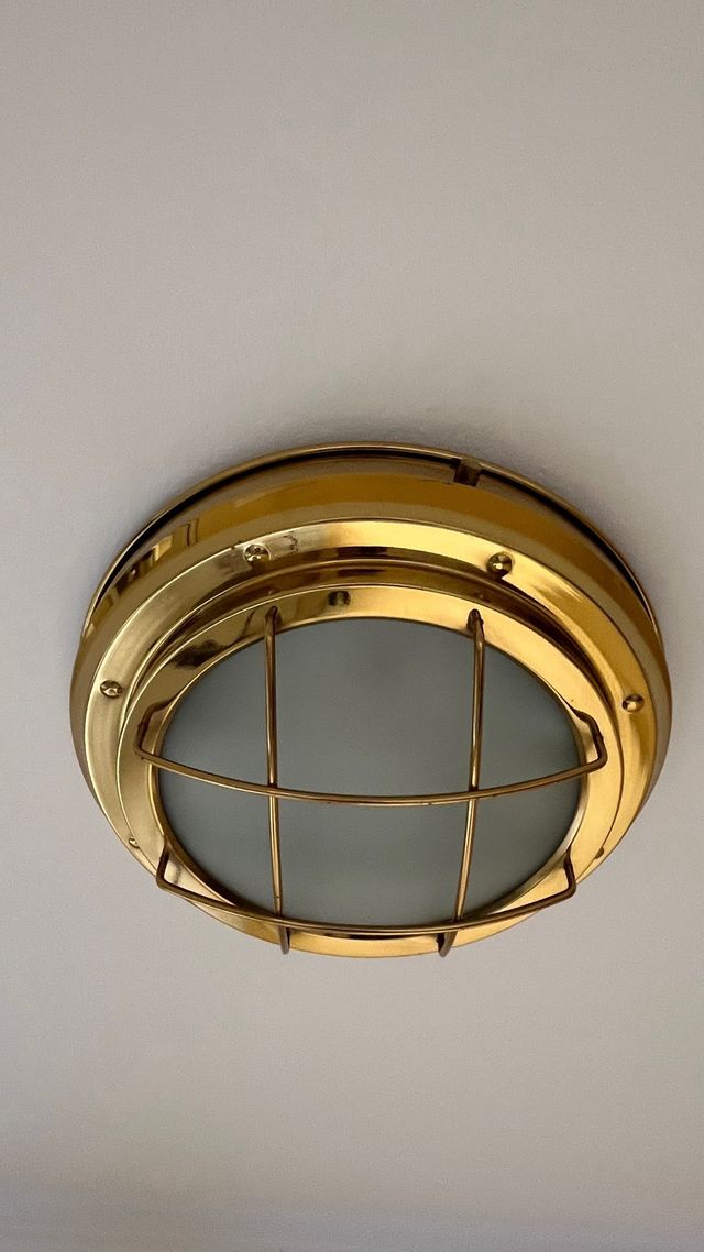 Lámpara Techo Náutica Dorada