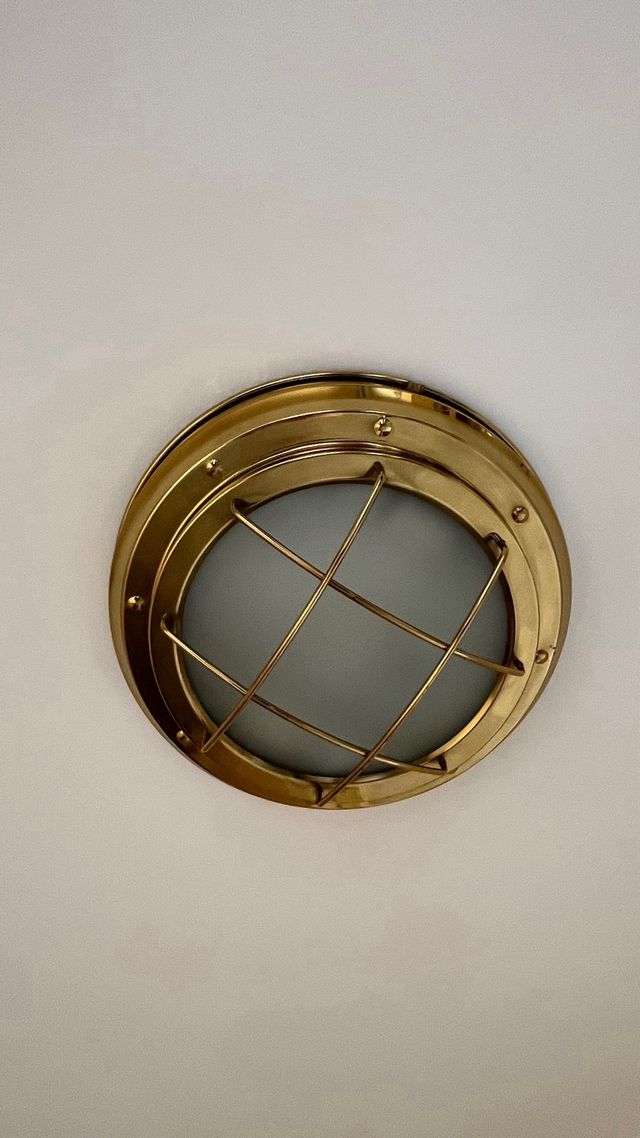 Lámpara Techo Náutica Dorada