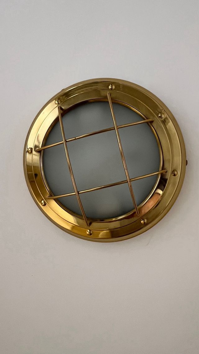 Lámpara Techo Náutica Dorada