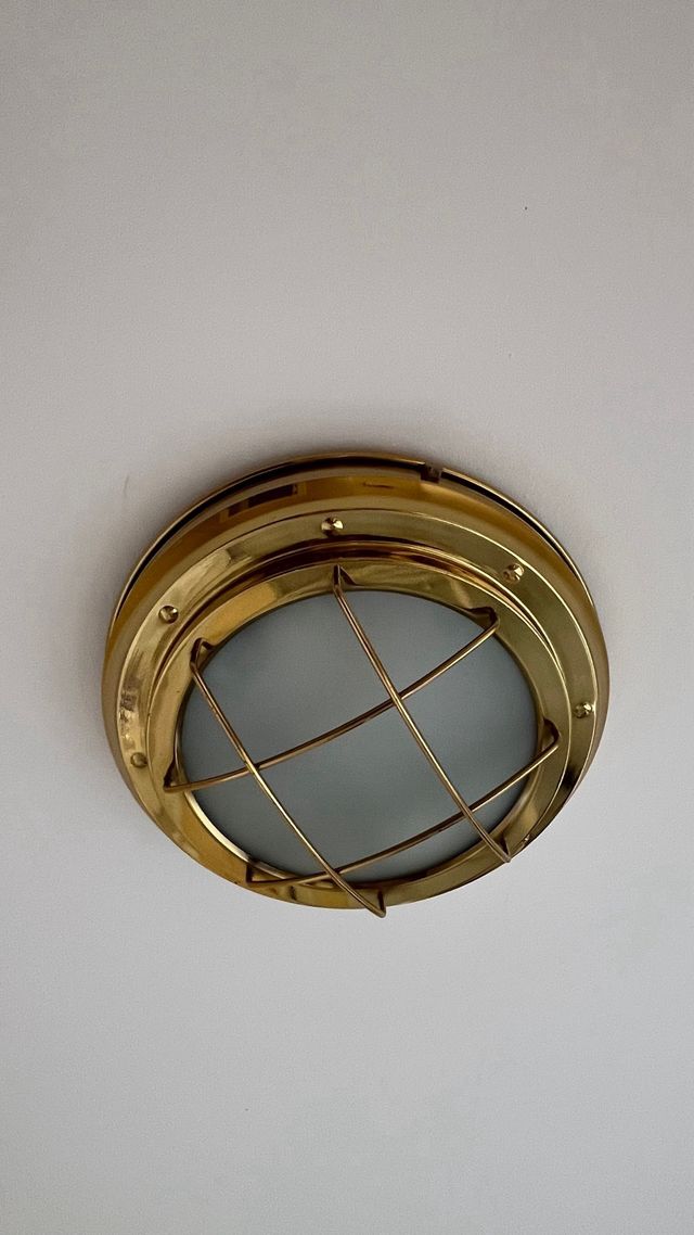 Lámpara Techo Náutica Dorada