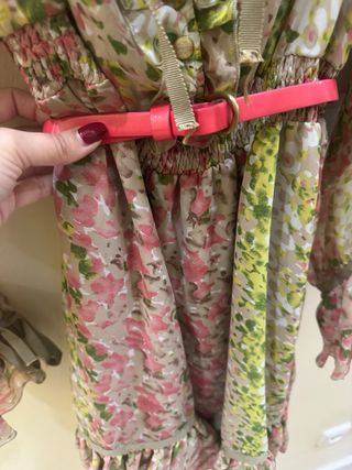 Vestido Highly Preppy floral verde y rosa