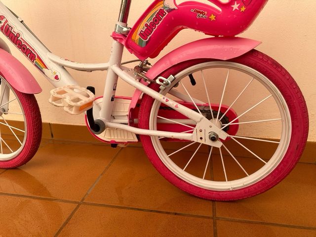 Bicicleta Infantil Unicornio Rosa de 4 a 7 años