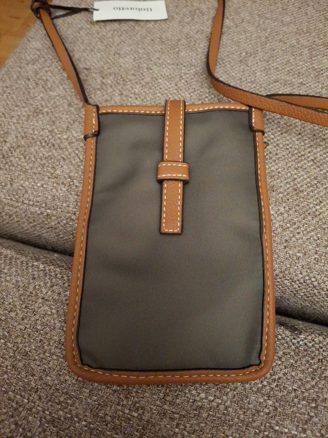 Bolso bandolera pequeño Tintoretto marrón y verde.