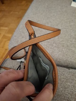 Bolso bandolera pequeño Tintoretto marrón y verde.