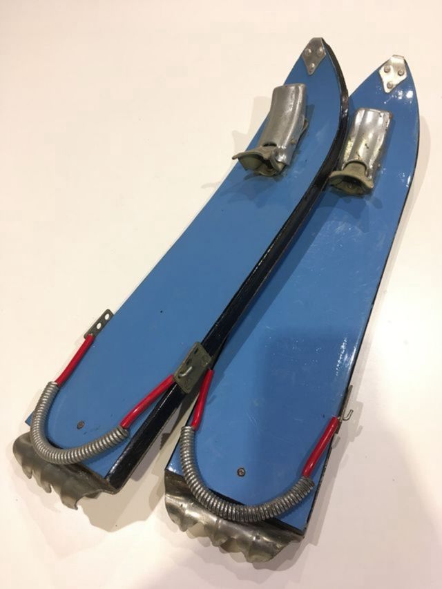 Mini esquís vintage metálicos años 60