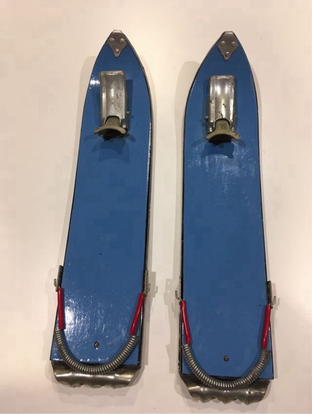 Mini esquís vintage metálicos años 60