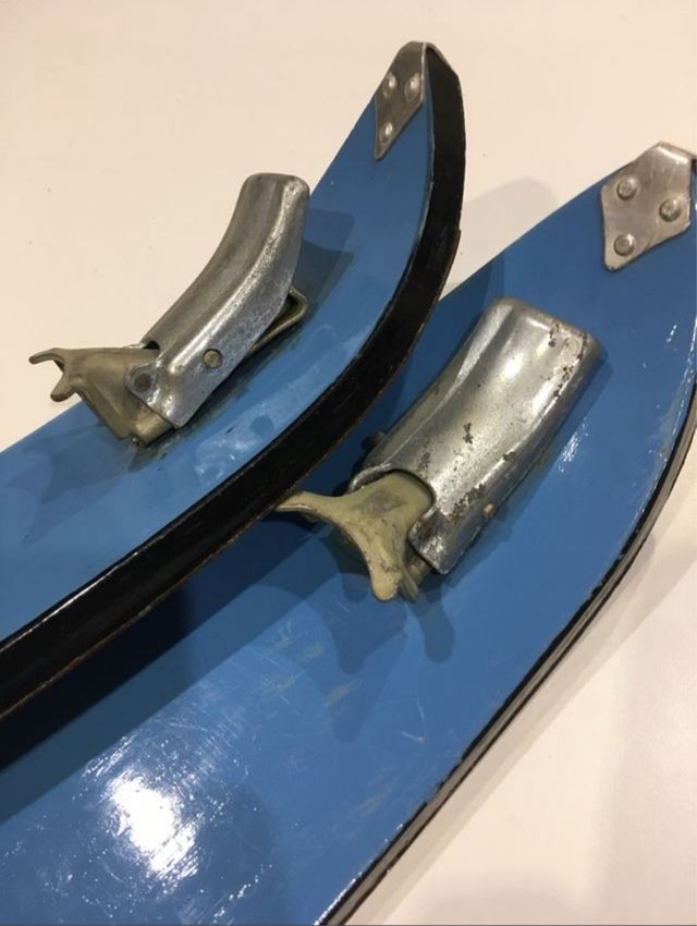 Mini esquís vintage metálicos años 60