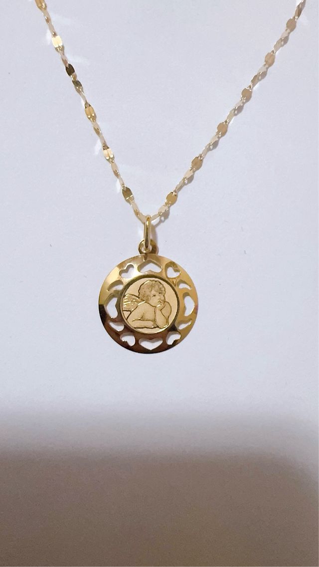 Collana con angioletto in oro giallo 18kt 750