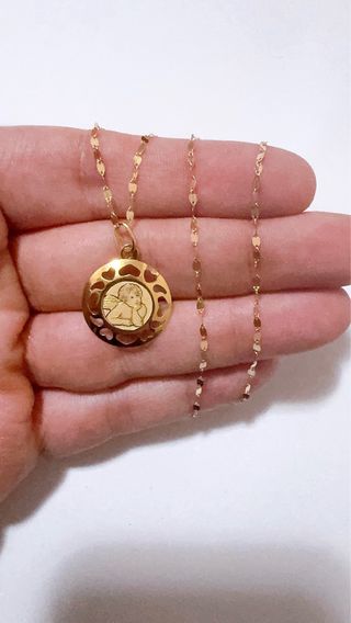 Collana con angioletto in oro giallo 18kt 750
