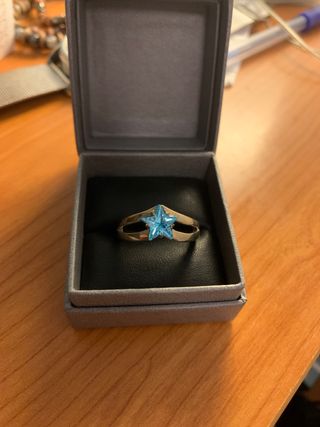 Anillo Estrella Circonita Azul