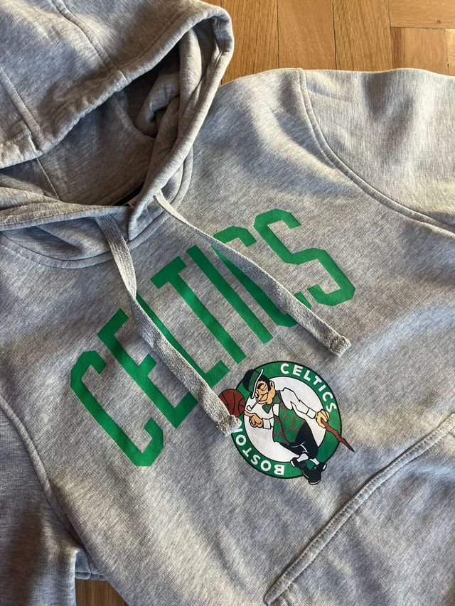Sudadera Celtics New Era Gris y Verde Talla XS
