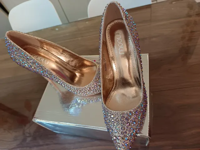 Décolleté Moow glitter oro multicolor nuove