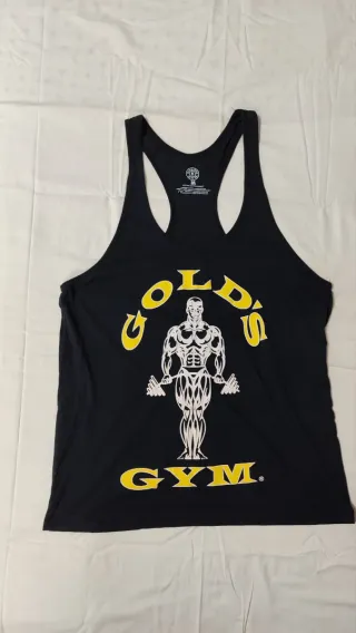 Camiseta Gold's Gym Talla M Negra y Dorada