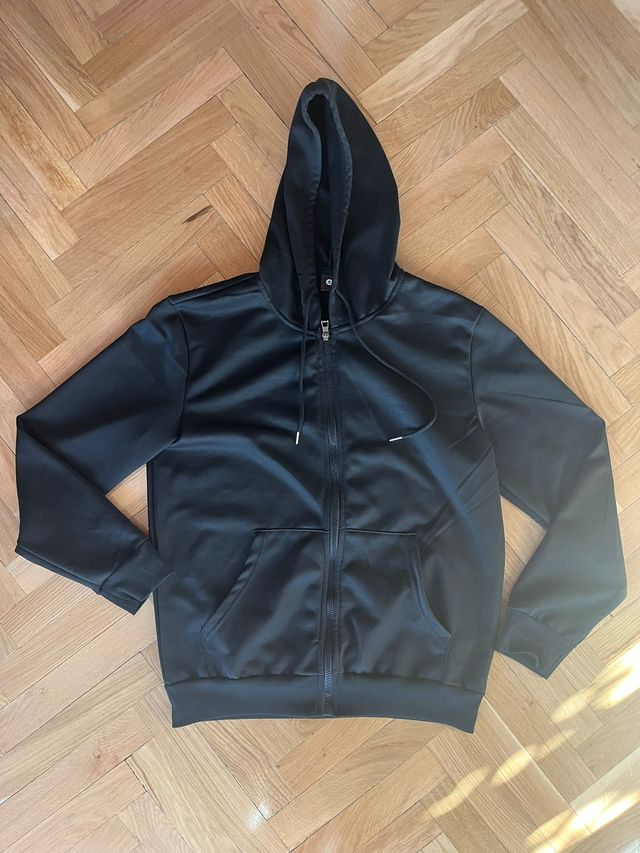 Sudadera Negra Cremallera Talla S