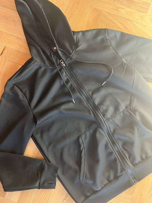 Sudadera Negra Cremallera Talla S