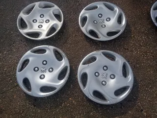 4 Tapacubos Peugeot 14 Plata