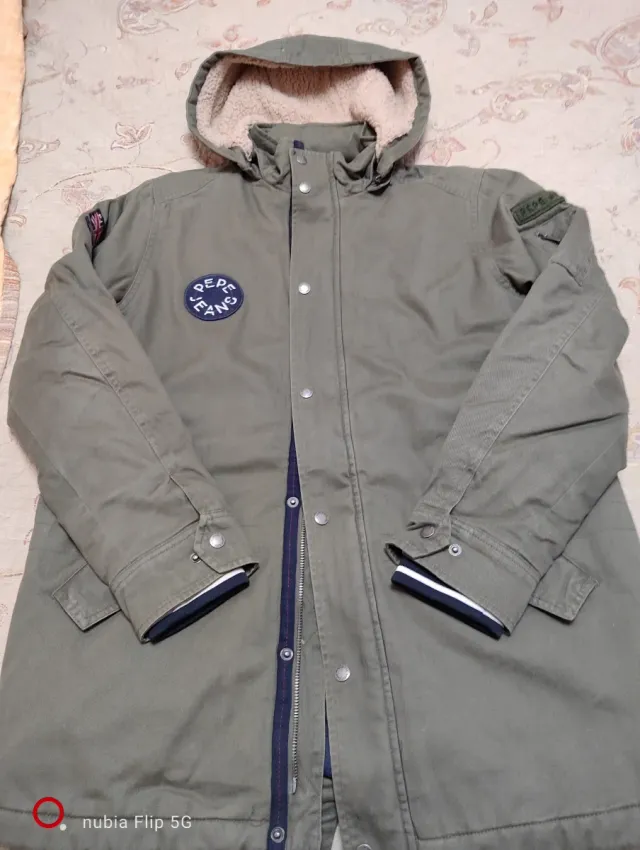 Chaquetón Pepe Jeans verde capucha Talla 16/M/176