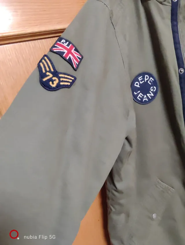 Chaquetón Pepe Jeans verde capucha Talla 16/M/176