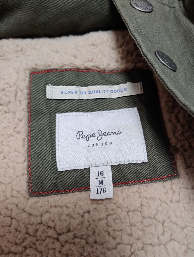 Chaquetón Pepe Jeans verde capucha Talla 16/M/176