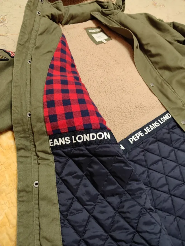 Chaquetón Pepe Jeans verde capucha Talla 16/M/176