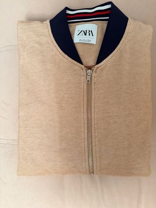 Chaqueta Zara Bomber Beige Talla L