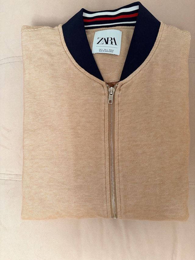Chaqueta Zara Bomber Beige Talla L