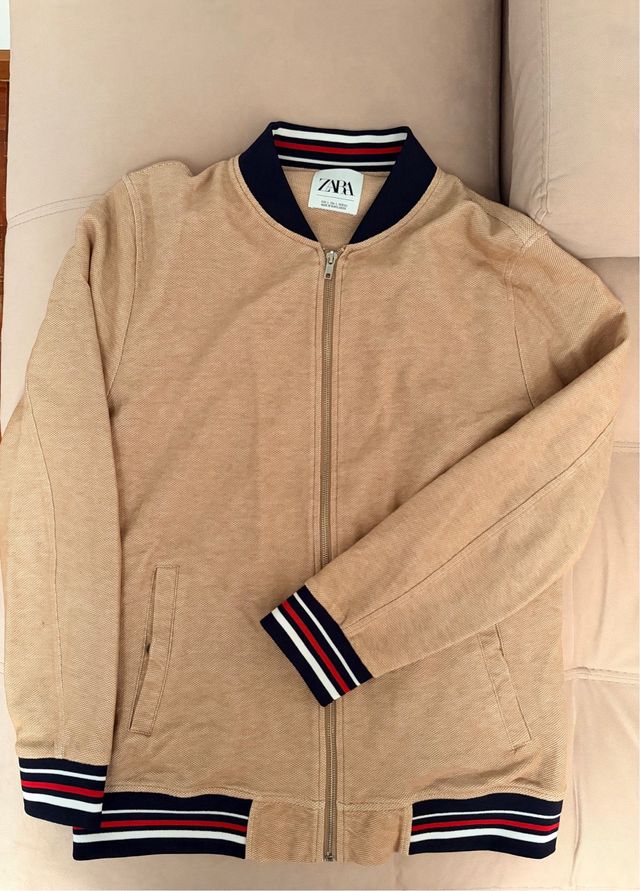 Chaqueta Zara Bomber Beige Talla L