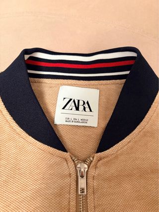 Chaqueta Zara Bomber Beige Talla L