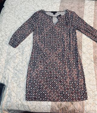 Vestido estampado manga 3/4