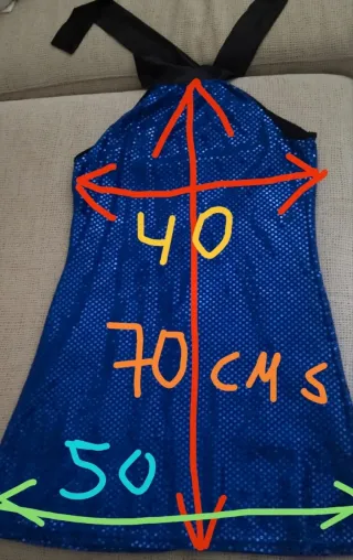 Vestido fiesta azul brillante