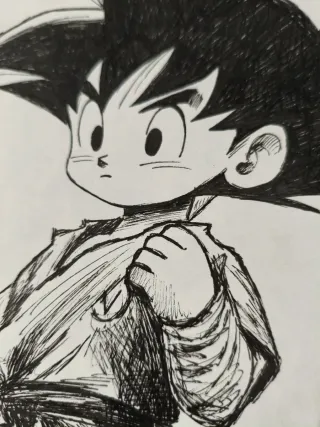 Dibujo único de Goku niño.