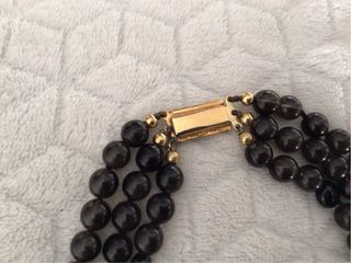 Murano Collana perle nere 3 fili.