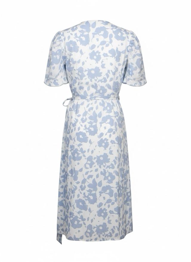 Vestido corto floral blanco y azul